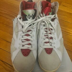 Air Jordan 7- White and Red Sneakers